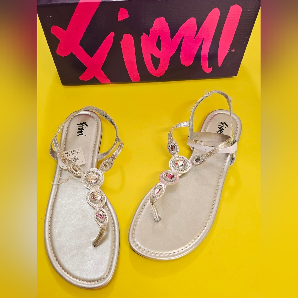 Payless Silver and Pink Embellished Sandals